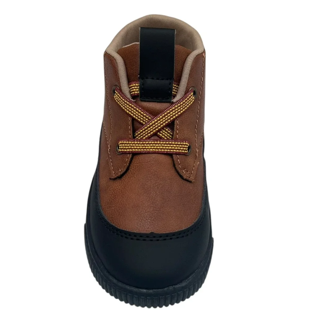 Carters Little Boys Sporty Ankle Bootie Size 11 Brown Black Slip-on Style‎